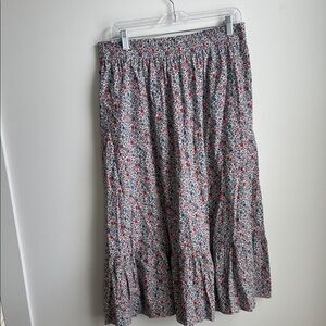 LOFT Multicolor Floral Maxi Skirt